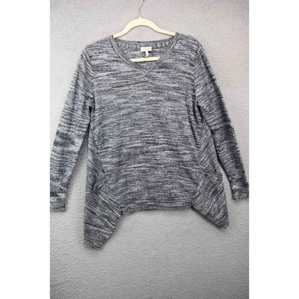 LOGO by Lori Goldstein Long Sleeve Sweater-Size M-Asymmetrical Hem-Cashmere